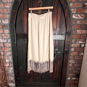 Linen Fringe Skirt